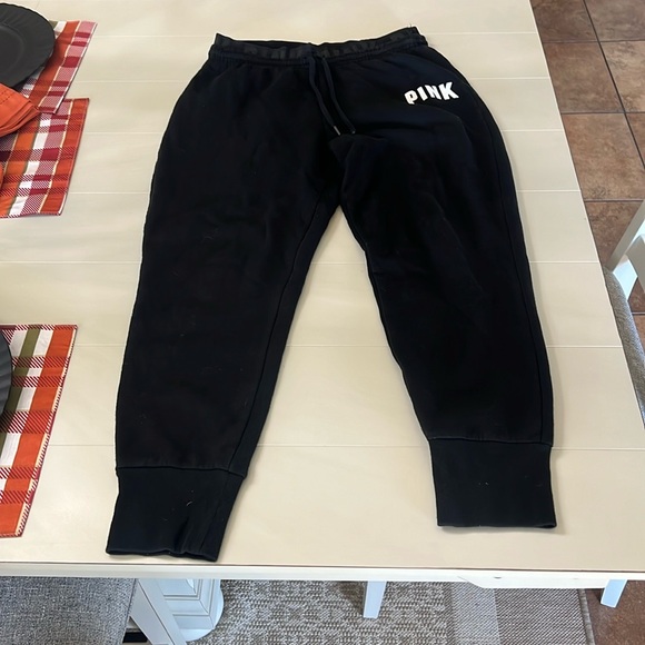 Pink Victoria’s Secret black joggers - Picture 3 of 10